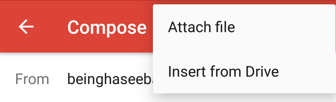 Gmail File Attachement Option Screenshot - Android Application How To Send Email From Mobile