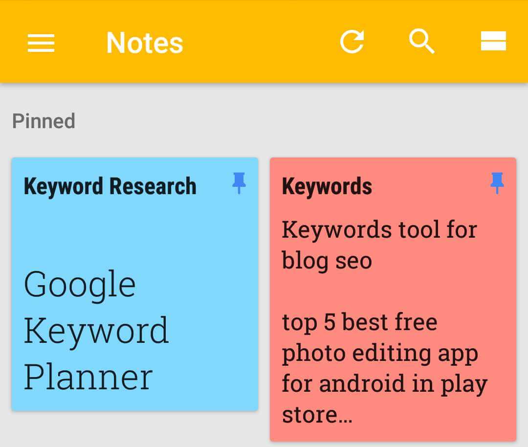 Google Keep For Android - Best Blogging Apps In Hindi Best Blogging Apps For Android in Hindi