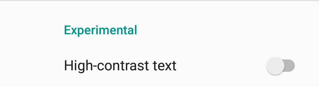 High Contrast Text - Accessibility Settings Android Accessibility Settings