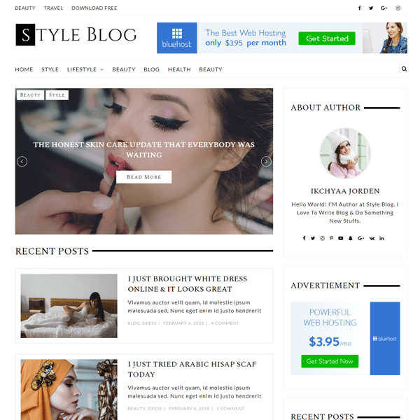 StyleBlog - A Minimal Light-weight & Featured WordPress Theme free wordpress themes list in hindi
