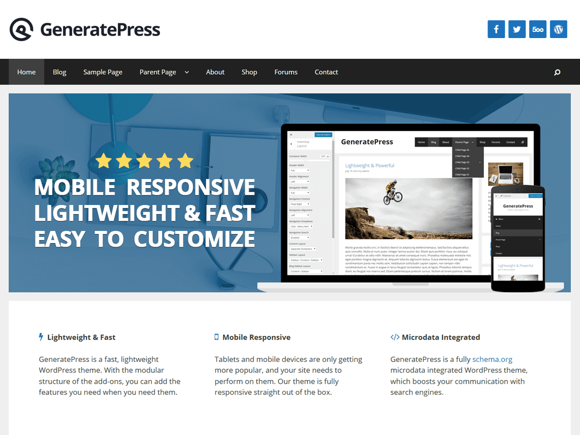 GeneratePress - Lightweight, Responsive WordPress Theme free wordpress themes list in hindi